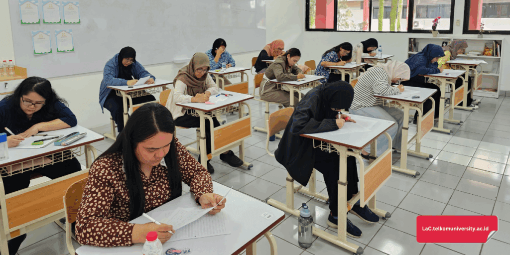 Keadaan saat lomba menulis bahasa Korea berlangsung
