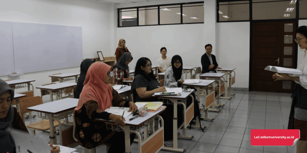 Pihak KIT sedang melihat keadaan pembelajaran di kelas Sejong 3A