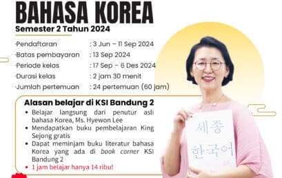 Pendaftaran Kelas Bahasa Korea Semester 2 Tahun 2024