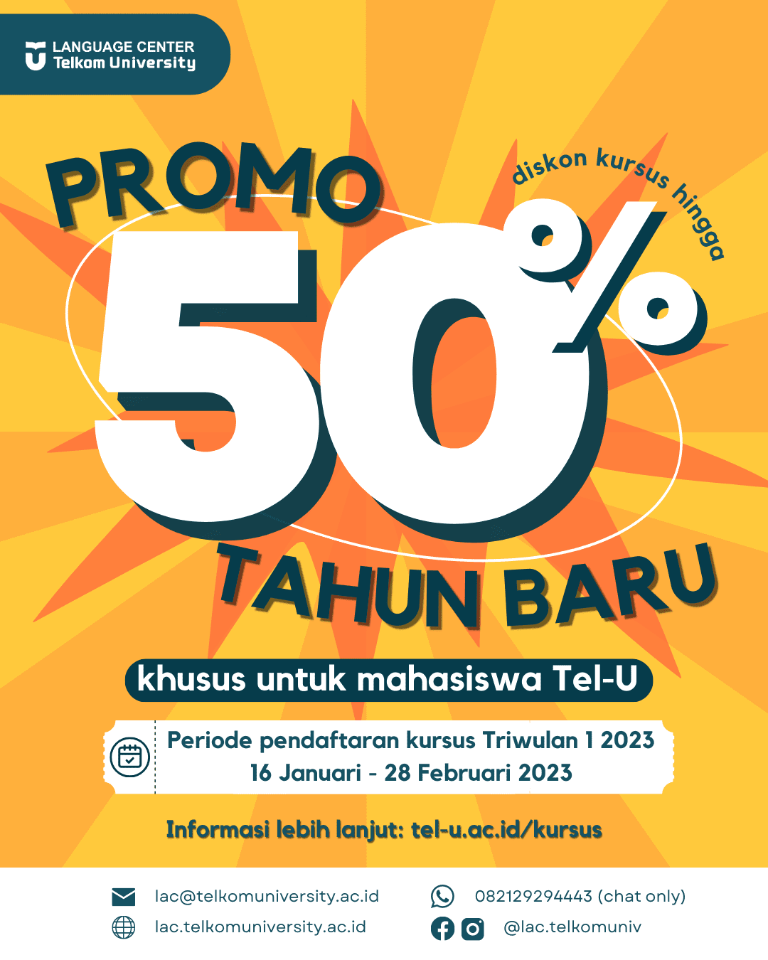 Promo Tahun Baru untuk Mahasiswa Tel-U