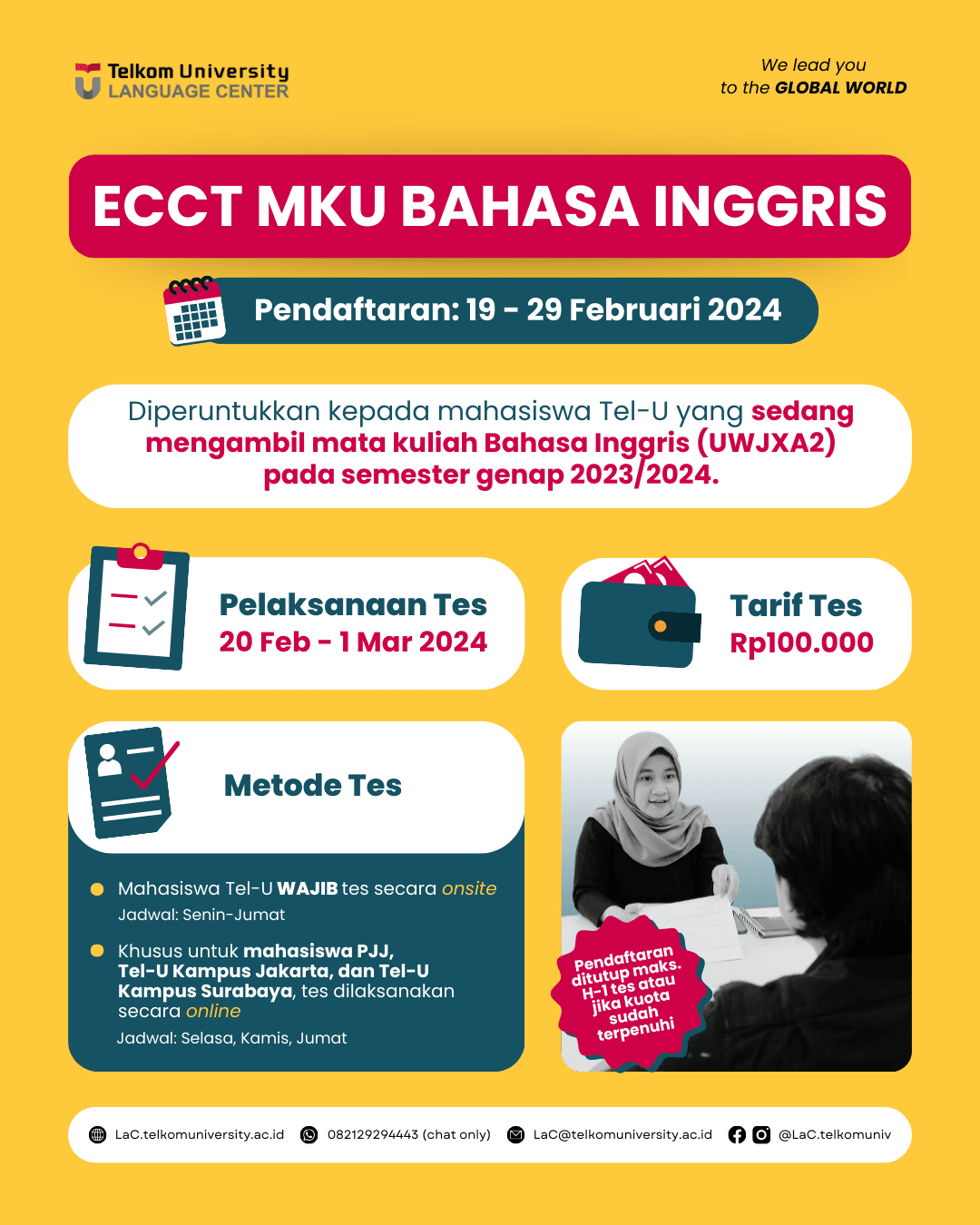 ECCT untuk Mata Kuliah Universitas (MKU) Bahasa Inggris (UWJXA2)