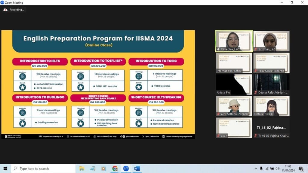 Pemaparan mengenai English Preparation for IISMA 2024 oleh LaC 