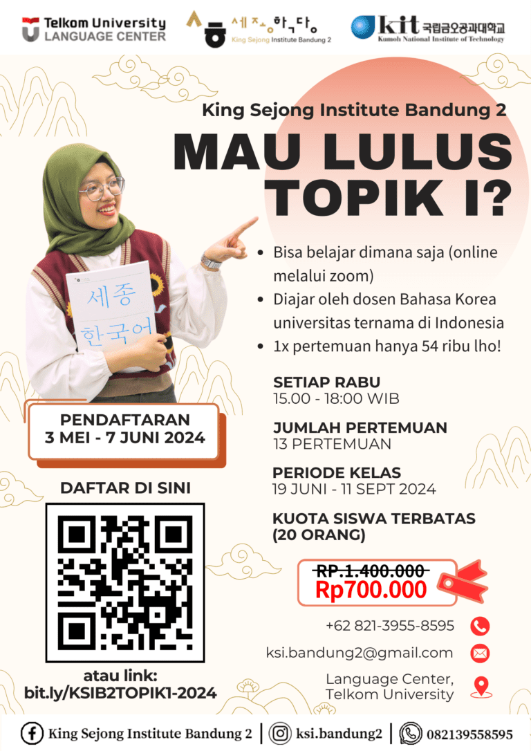 TOPIK I Preparation King Sejong Institute Bandung 2