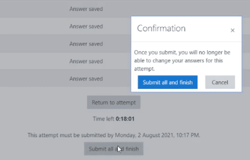 Submit All and Finish Listening