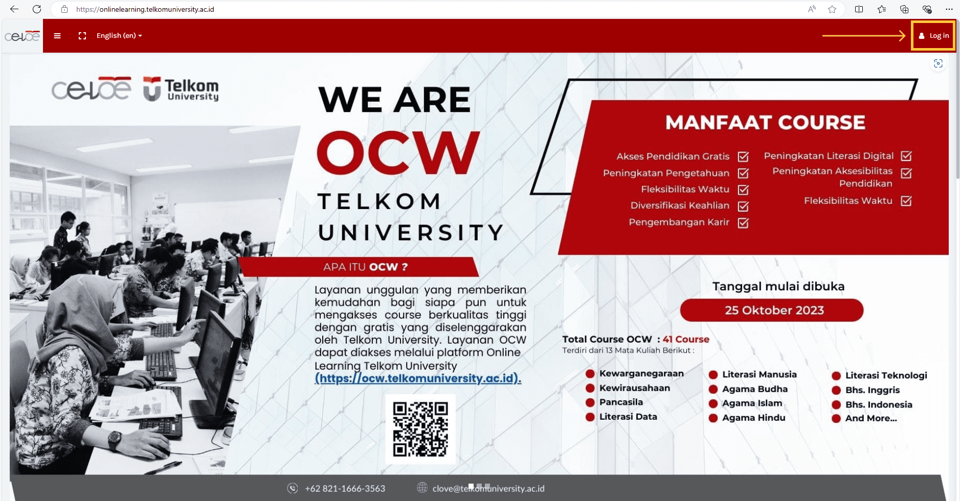 Website Online Learning Telkom University
