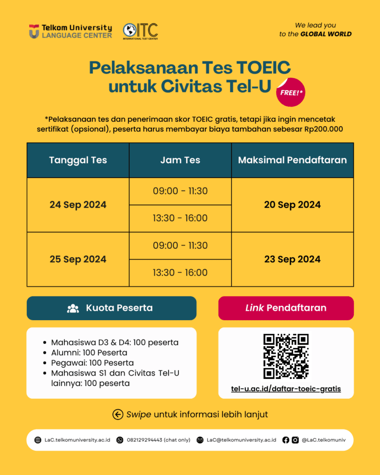 Tes TOEIC untuk Civitas Tel-U
