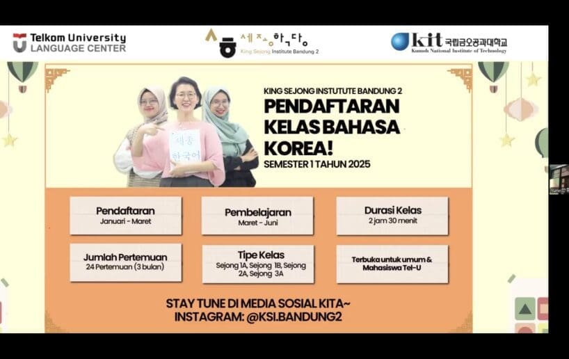 Informasi pendaftaran kelas bahasa Korea bersama KSIB 2