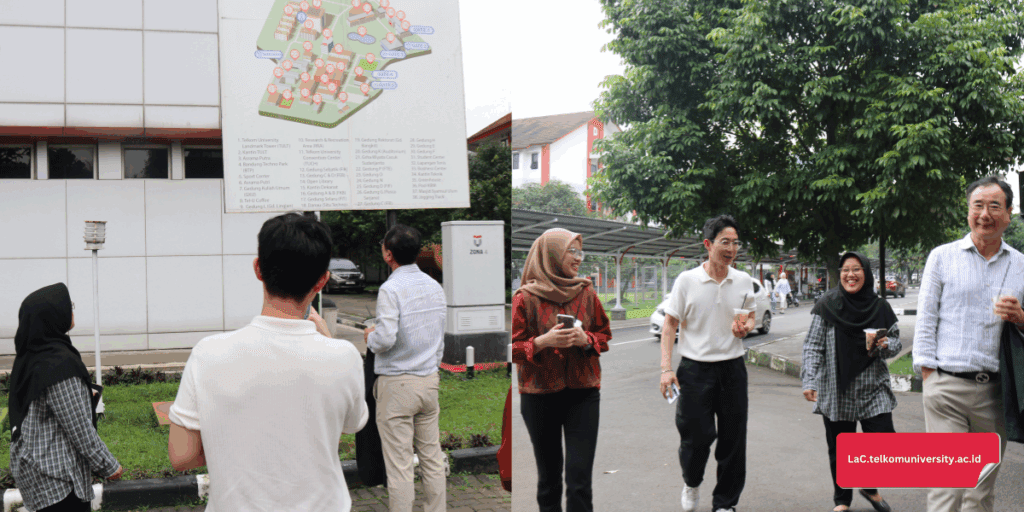 Pihak KIT bersama Ibu Anistya dan staf KSI Bandung 2 berkeliling kampus Telkom University Bandung