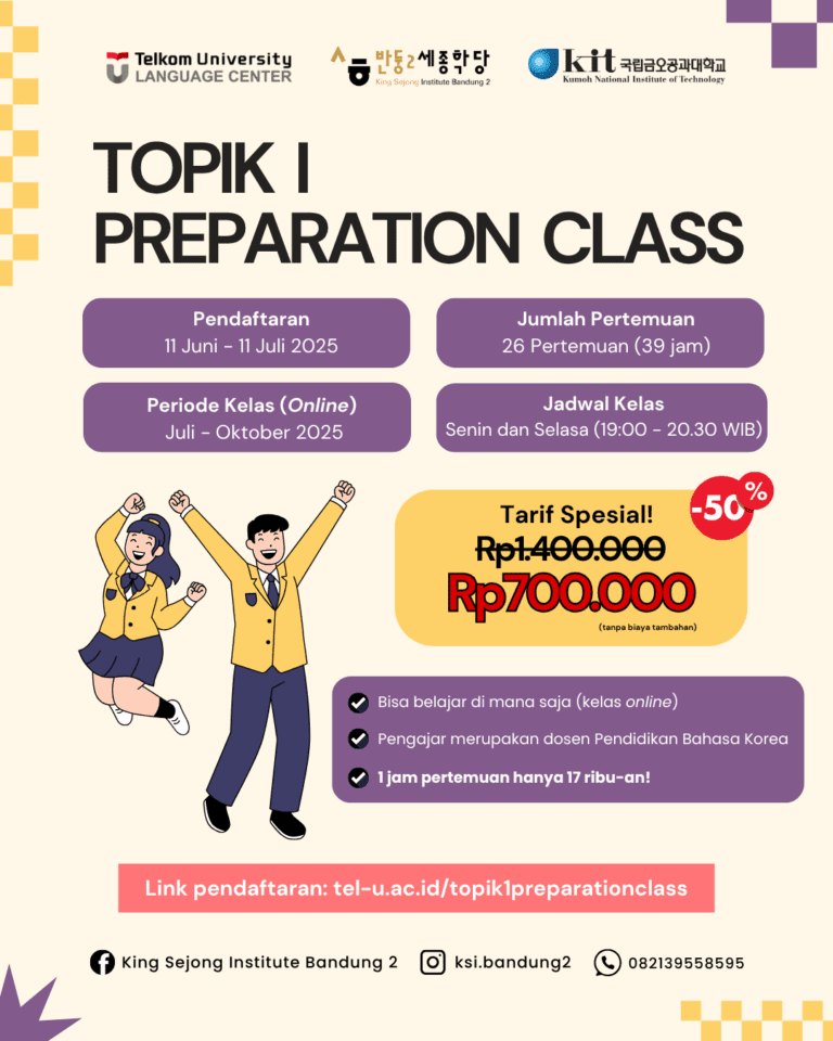 TOPIK I Preparation Class King Sejong Institute Bandung 2