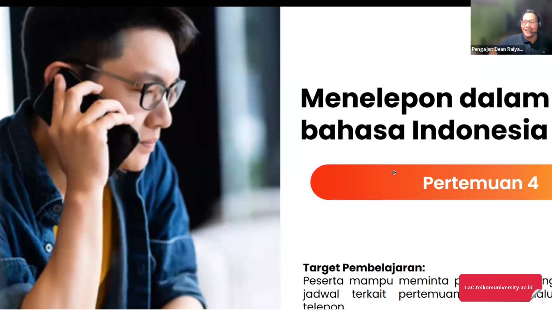 Pembelajaran Kelas BIPA Mahir dengan Pengajar dari LaC 2