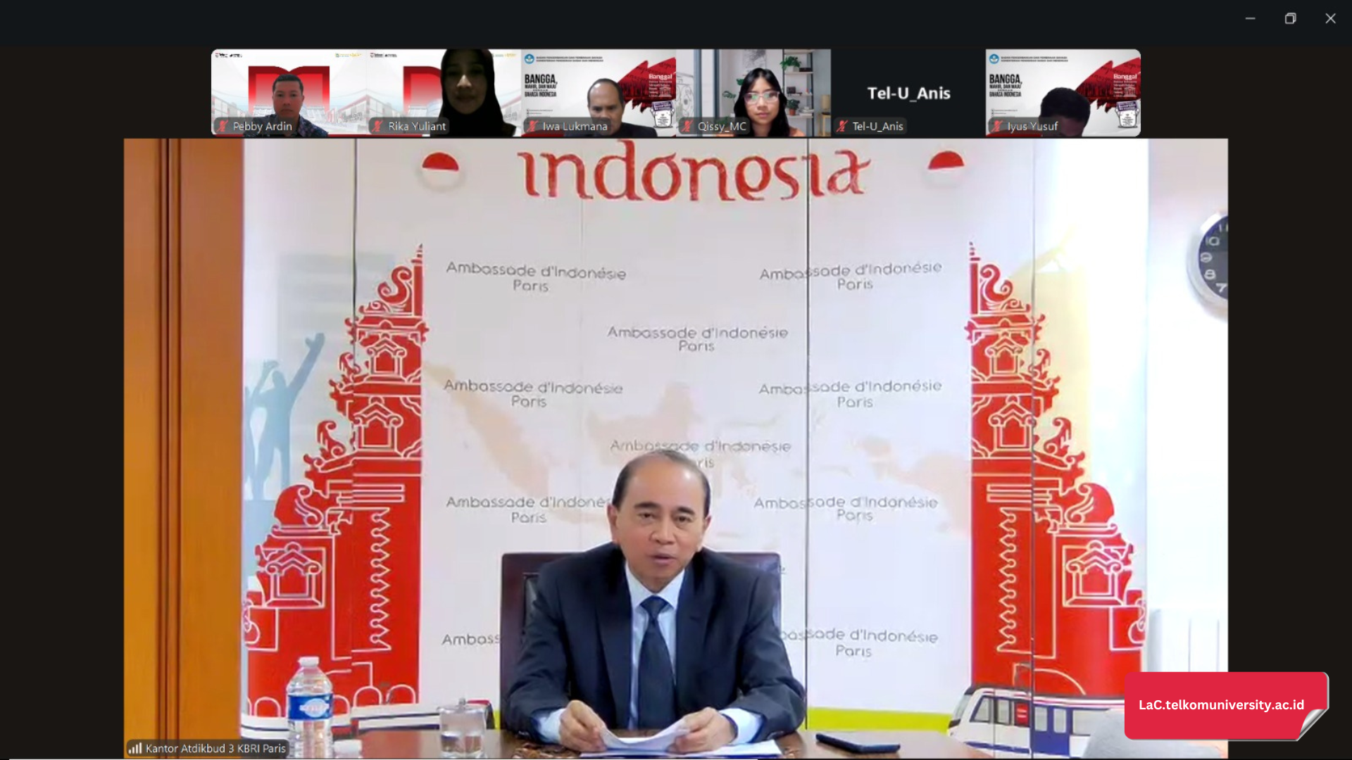 Sambutan oleh Bapak Mohammad Oemar Duta Besar Luar Biasa dan Berkuasa Penuh (LBBP) Republik Indonesia untuk Prancis, Andorra, Monako, serta Delegasi Tetap Republik Indonesia untuk UNESCO