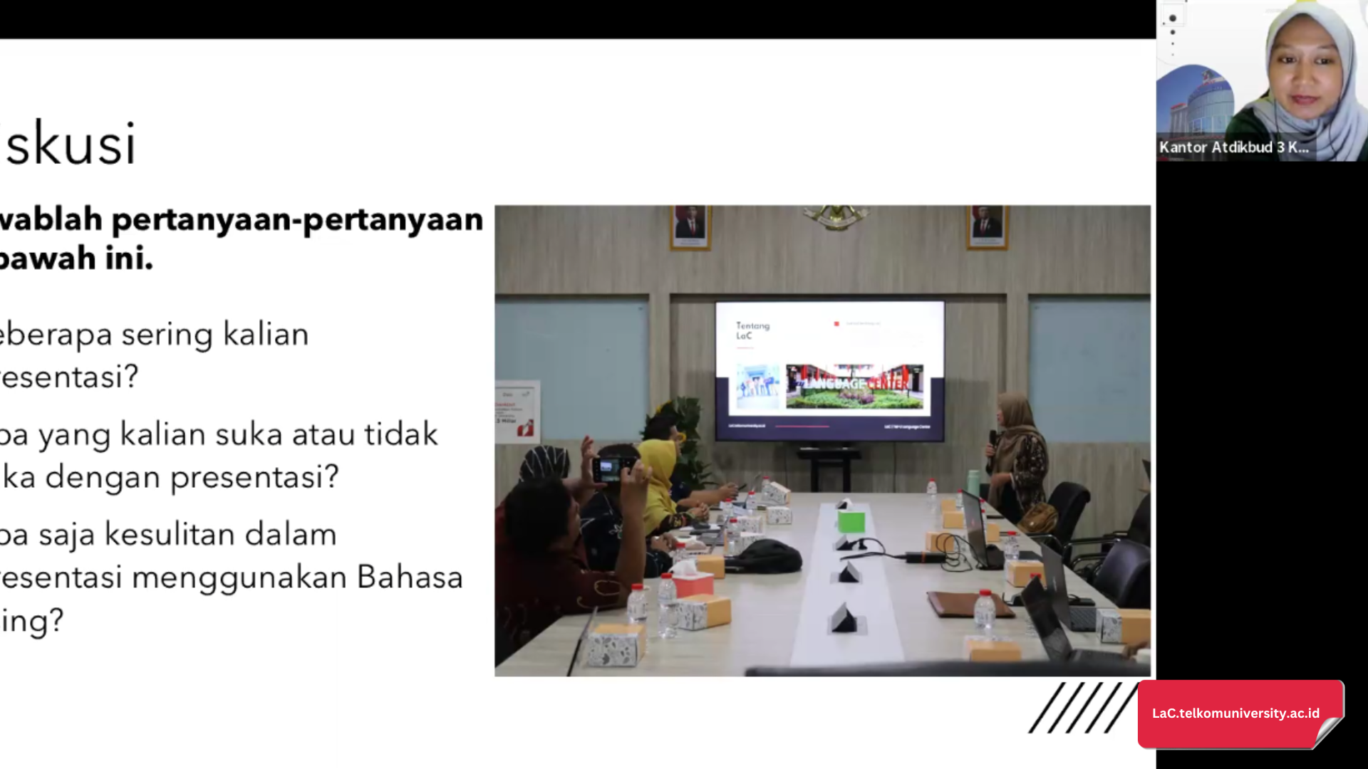 Pembelajaran Kelas BIPA Mahir dengan Pengajar dari LaC 3