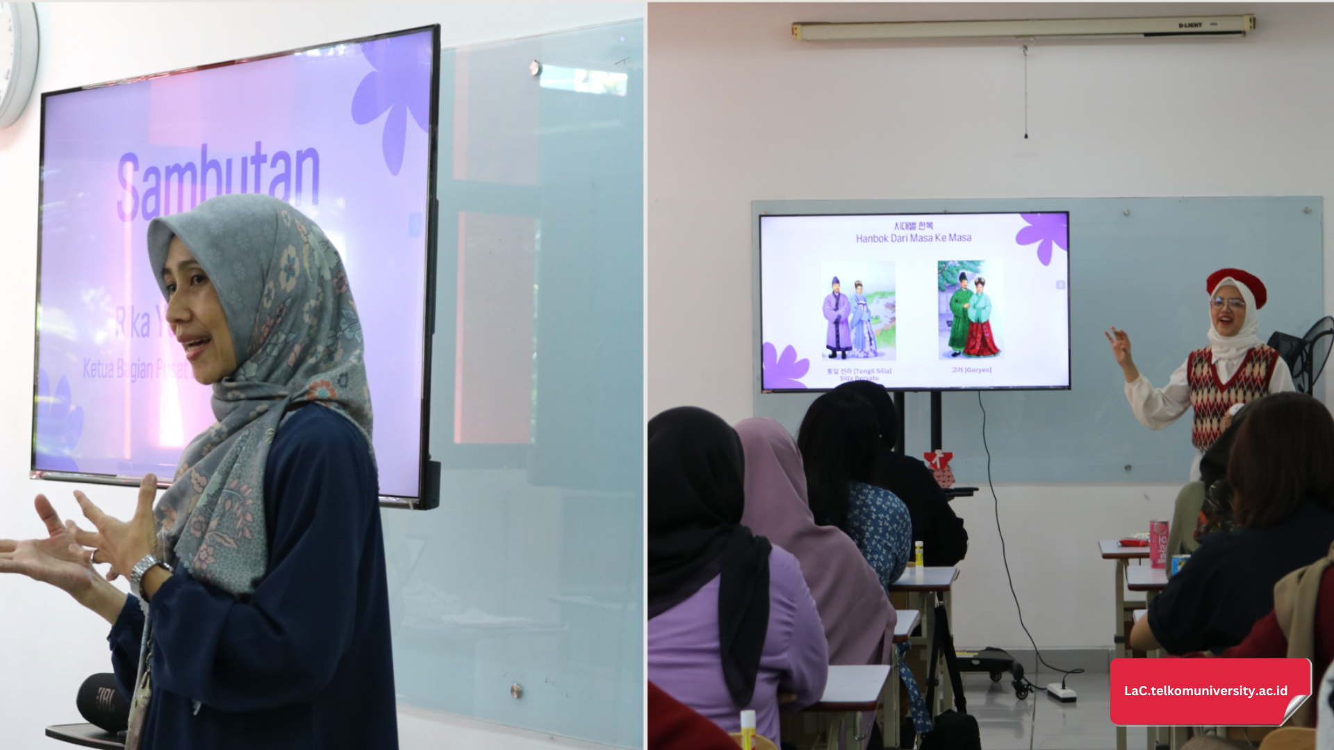 Sambutan dari Ibu Rika Yuliant & penjelasan mengenai hanbok