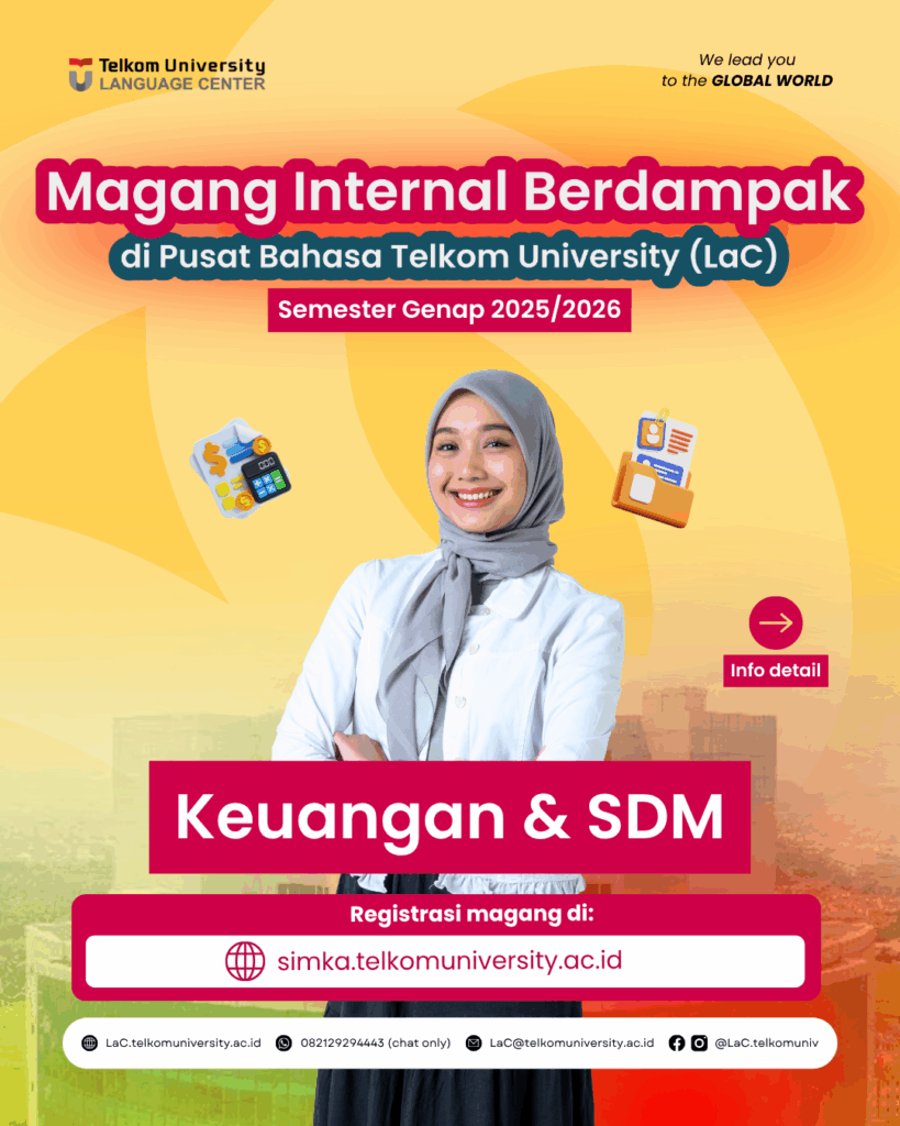 Magang Internal Berdampak Pusat Bahasa Telkom University (LaC) - Keuangan & SDM