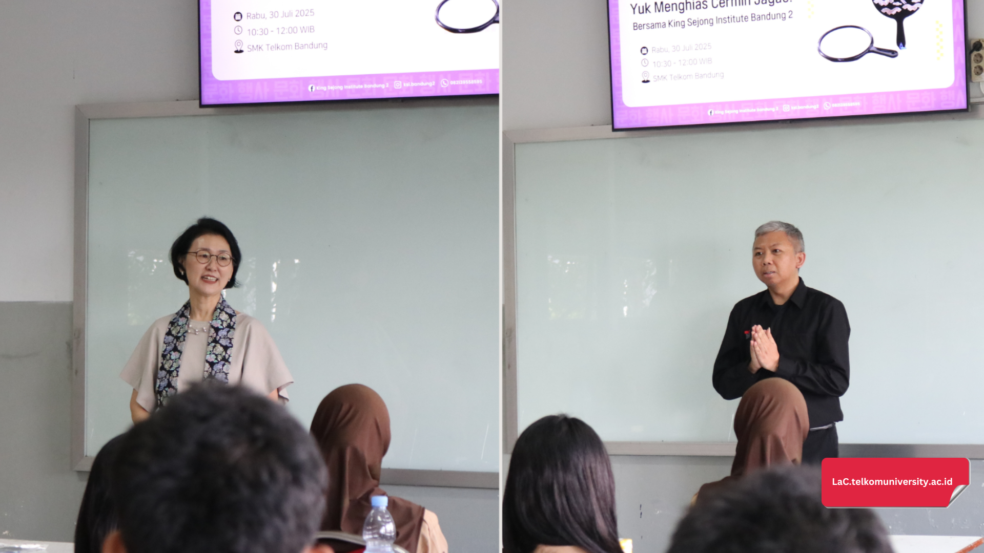 Sambutan oleh Ibu Hyewon Lee (kiri) dan Bapak Aep Rahman (kanan)