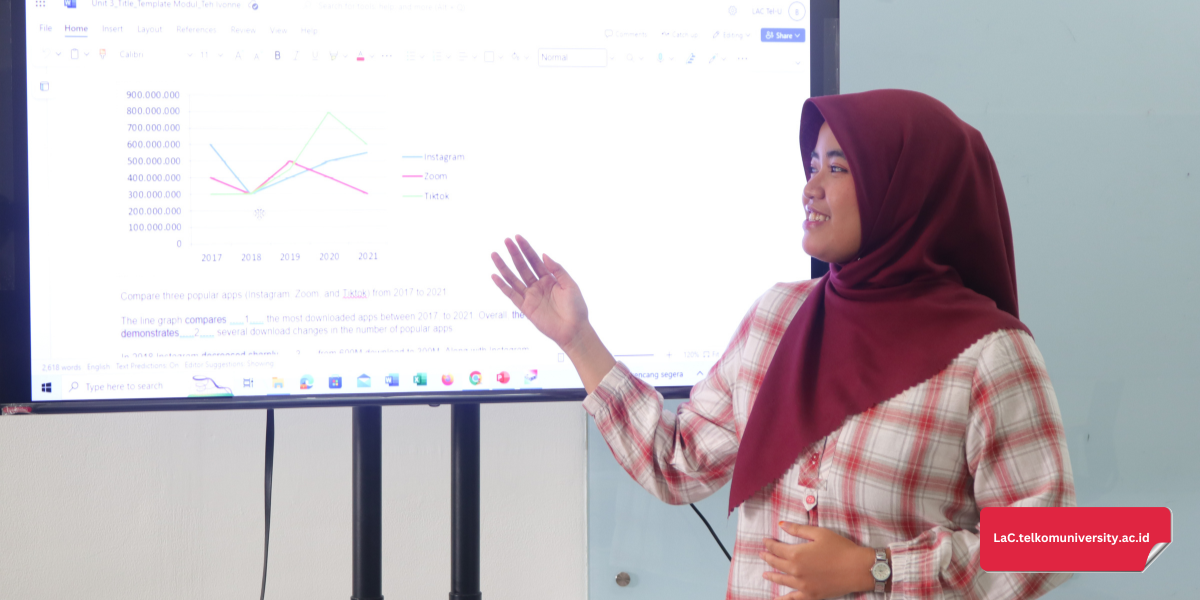 Instruktur TOEFL iBT memberikan tips menjawab pertanyaan inference di kelas persiapan.