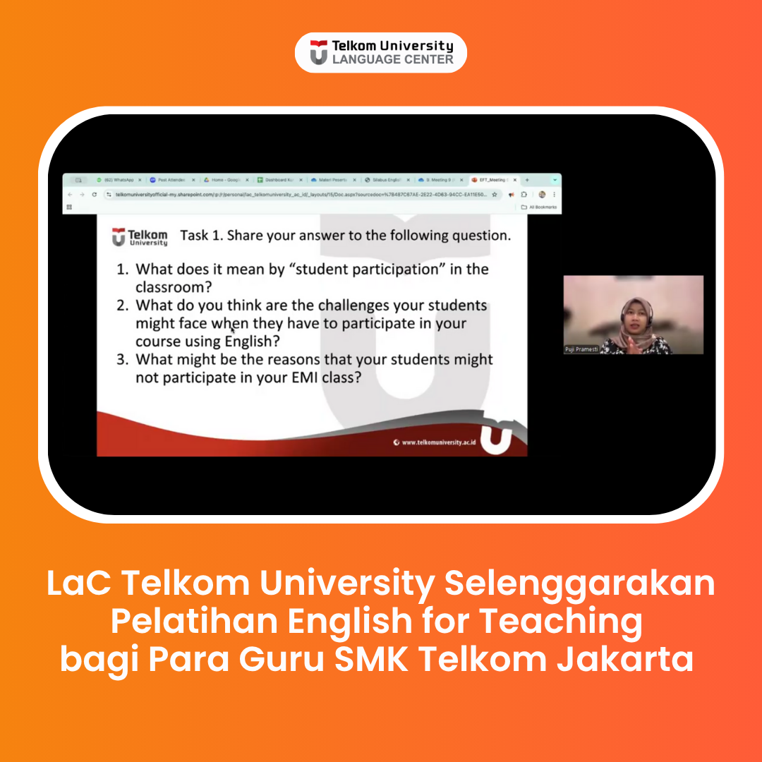 LaC Telkom University Selenggarakan Pelatihan English for Teaching bagi Para Guru SMK Telkom Jakarta