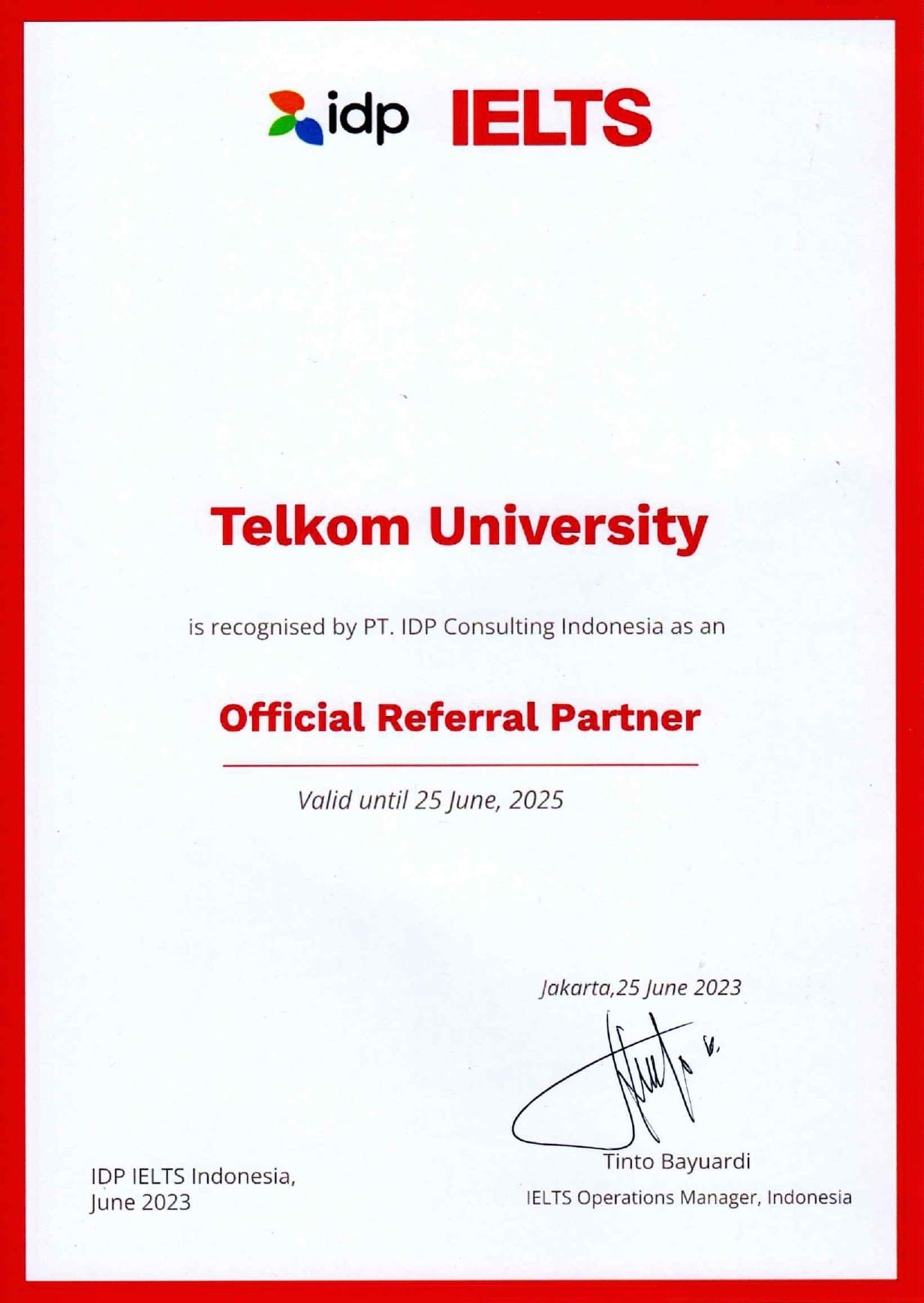 Pusat Bahasa Sebagai Official Referral Partner resmi tes IELTS