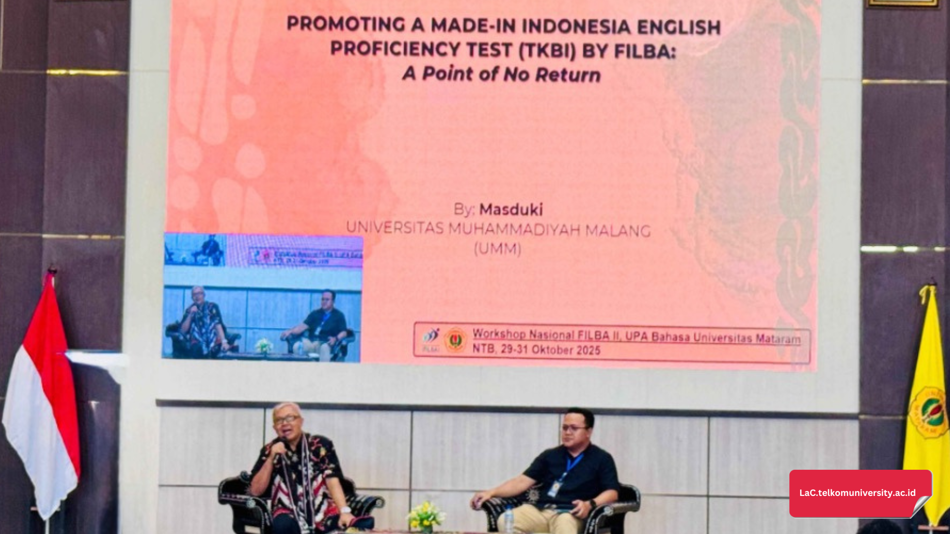Prof. Akmaluddin, ST., M.Sc (Eng)., Ph.D., yang mewakili Rektor Universitas Mataram dan dilanjutkan dengan Keynote Speech