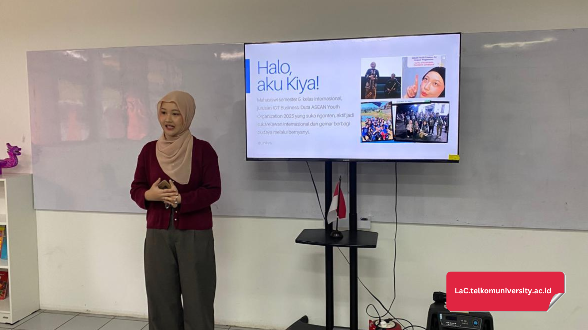 Sharing session bersama Kiya, salah satu tutor BIPA sekaligus mahasiswa S1 ICT Business Telkom University