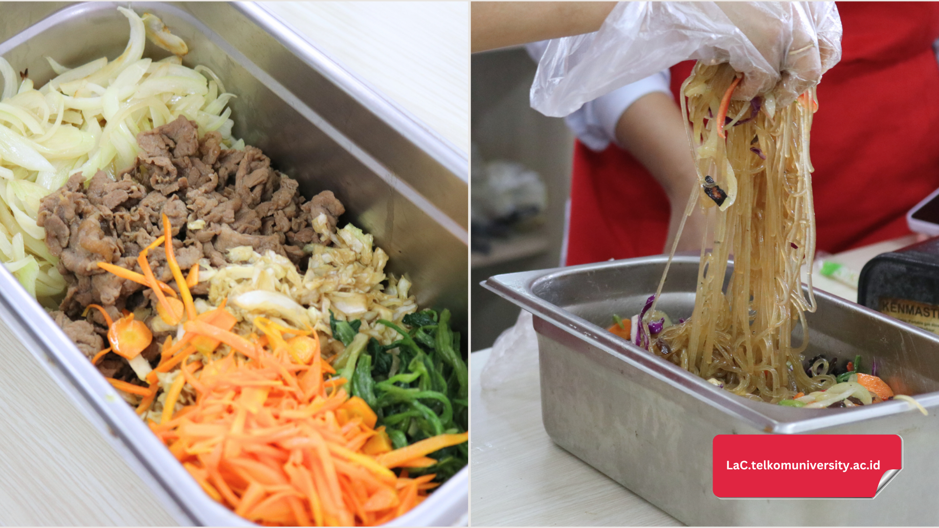 Bahan yang sudah siap dan matang (kiri) dan dicampurkan dalam satu wadah (kanan)