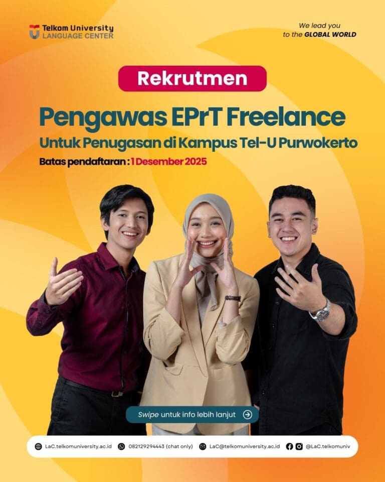 Rekrutmen Pengawas EPrT Freelance Tel-U Purwokerto 2025