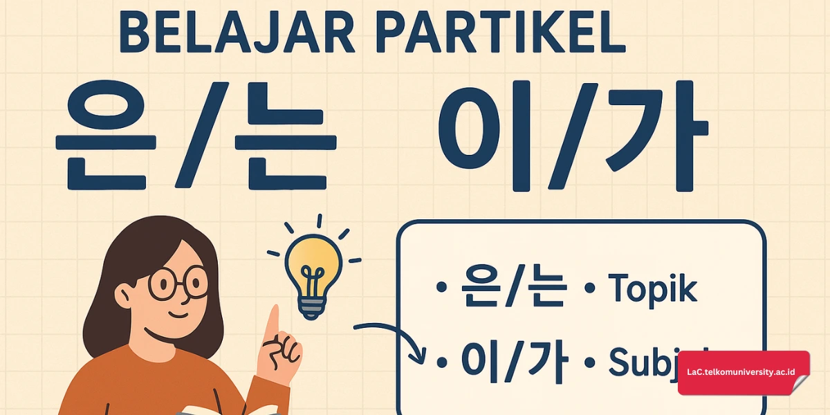 ilustrasi belajar partikel 은는 dan 이가