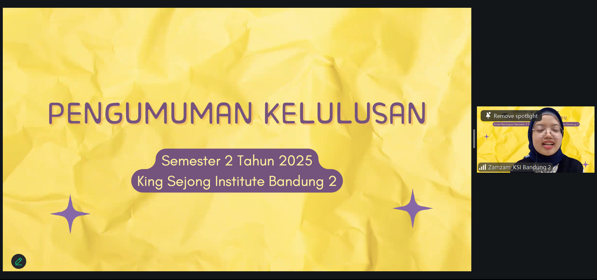 Sesi pengumuman kelulusan