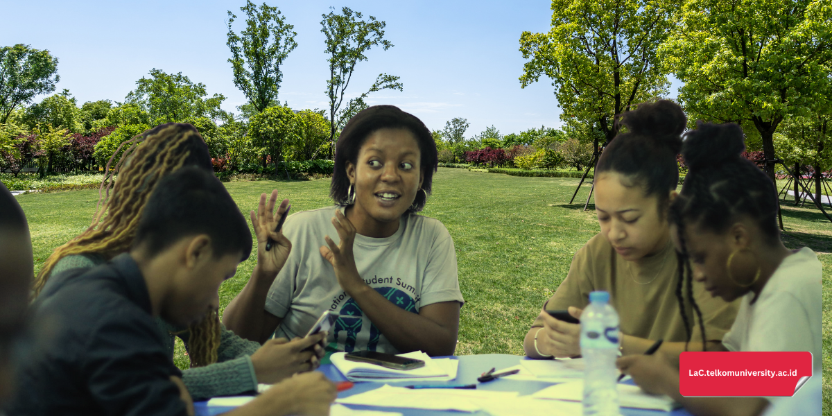 Ilustrasi diskusi isu sosial untuk persiapan IELTS Speaking