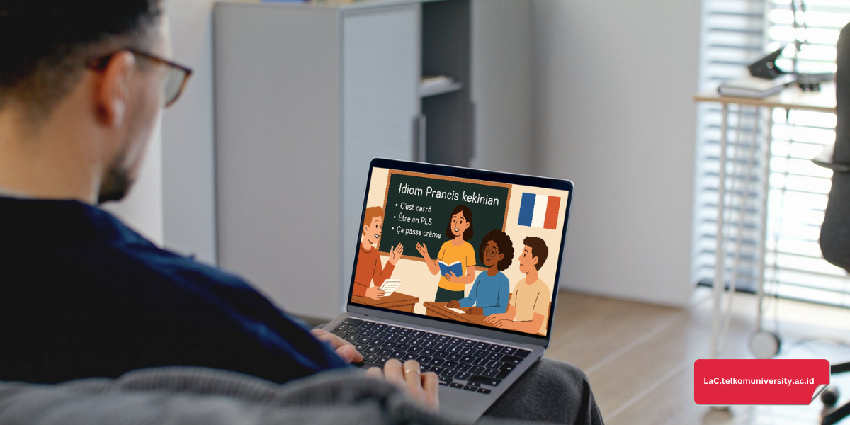 Mahasiswa belajar idiom bahasa Prancis kekinian di kelas