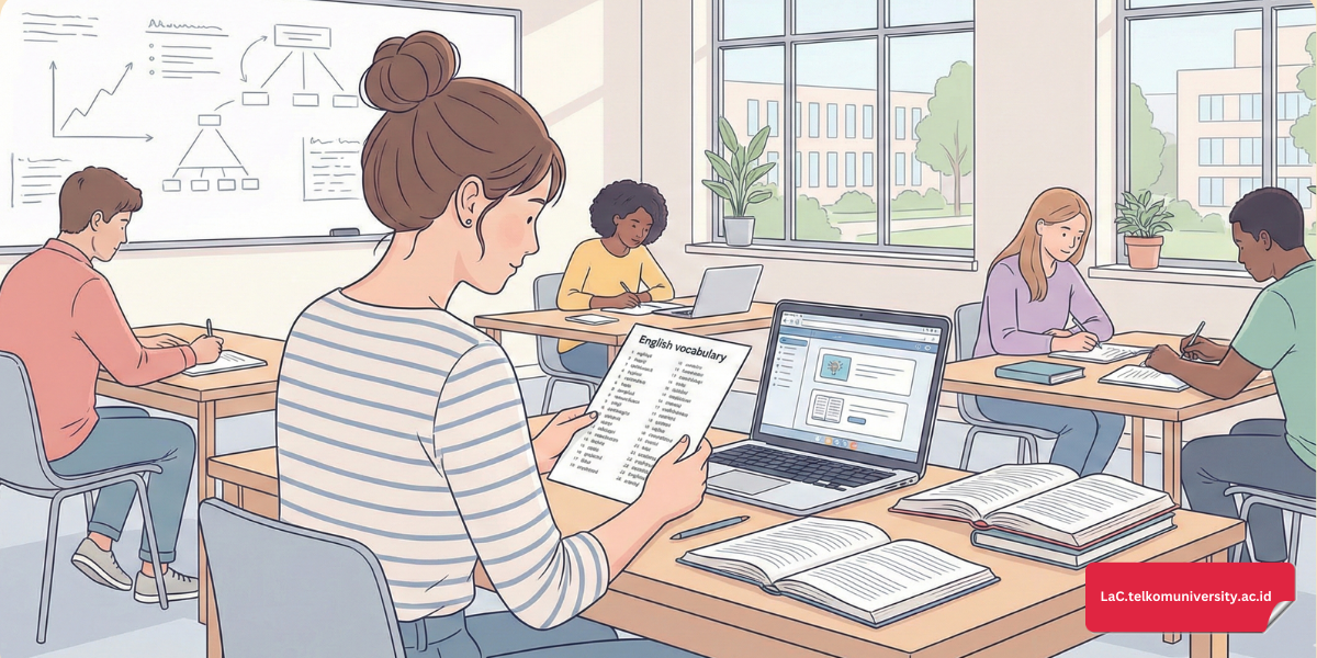 Ilustrasi daftar kosakata pendidikan Bahasa Inggris lengkap dengan contoh penggunaannya