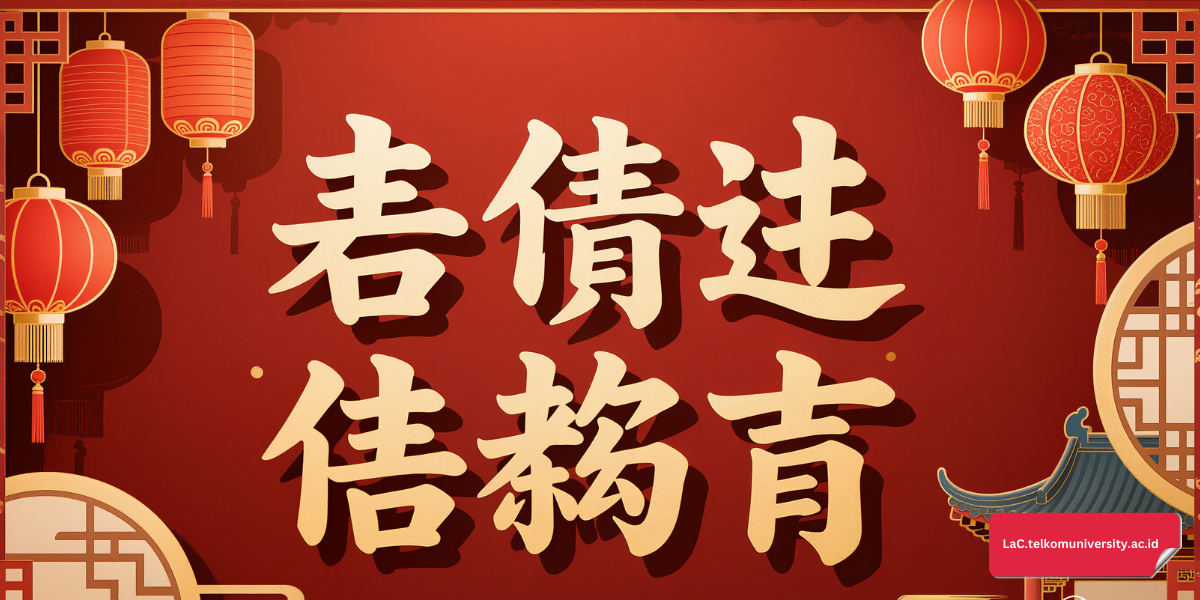 Ilustrasi peribahasa Mandarin chéngyǔ dengan aksara Han dan artinya