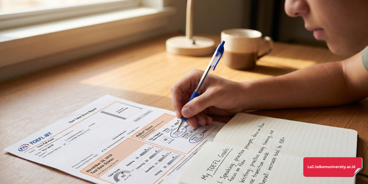Retaker TOEFL iBT menganalisis score report untuk menentukan strategi belajar