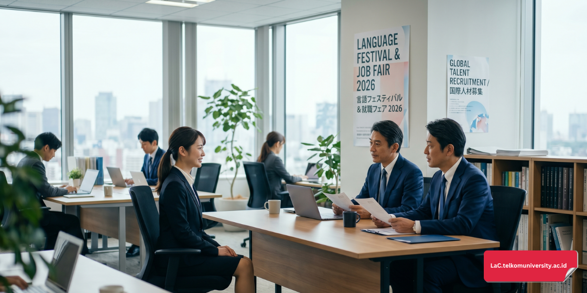 Ilustrasi kosakata penting bahasa Jepang yang sering muncul dalam seleksi karir profesional