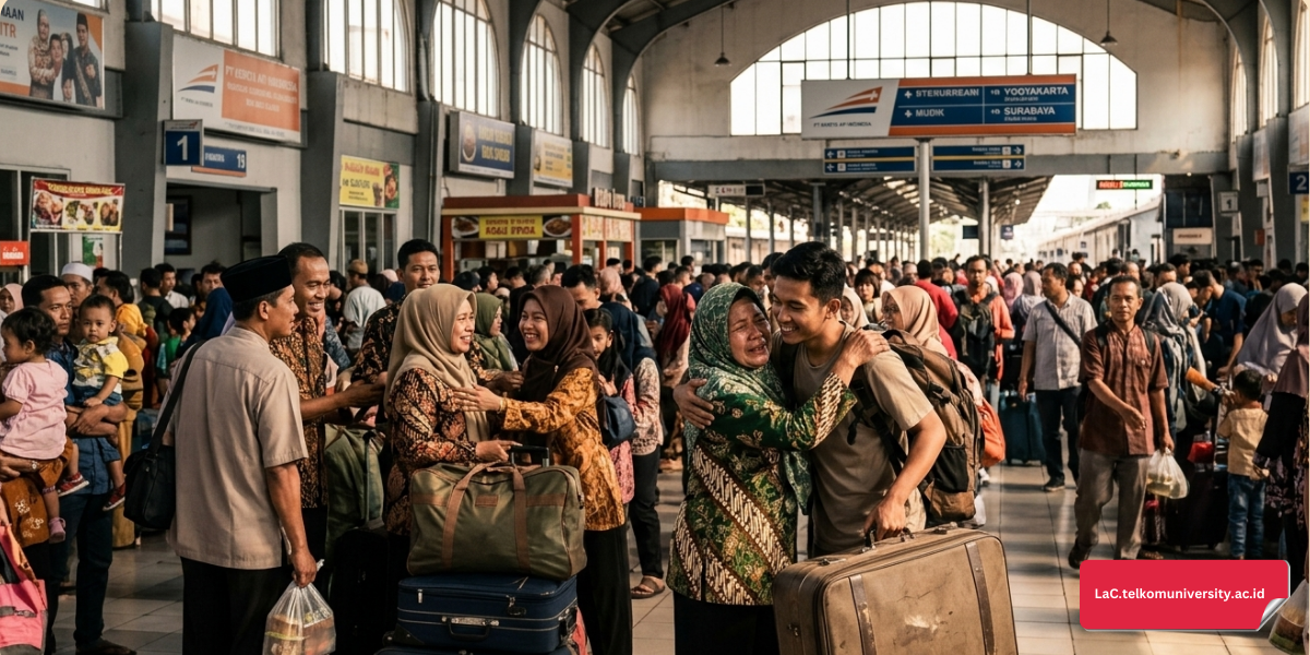 Tradisi mudik di Indonesia dengan suasana perjalanan pulang kampung