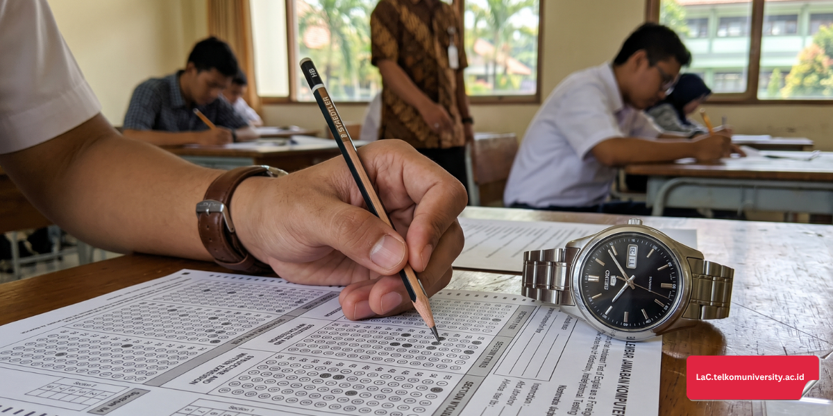 Ilustrasi lembar jawaban dan skor TOEFL ITP yang tinggi untuk syarat kelulusan kuliah