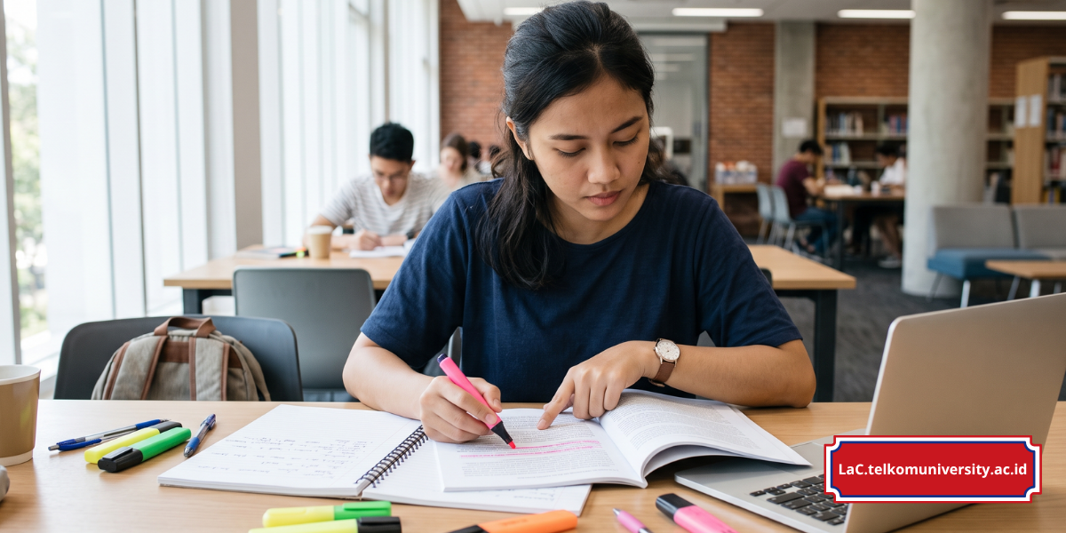 Ilustrasi teknik skimming dan scanning saat mengerjakan soal reading competence EPrT