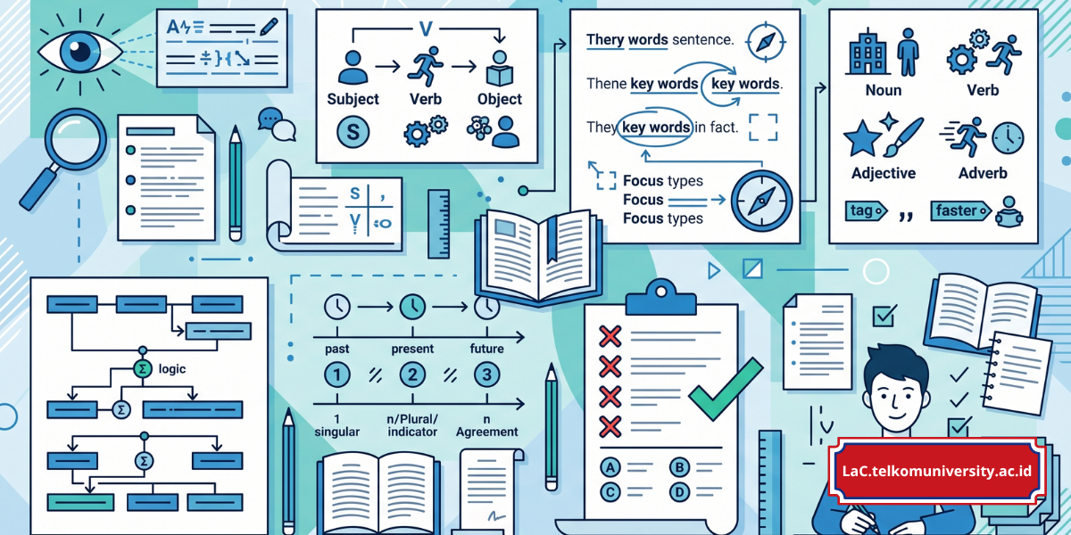 Infografis tips menjawab soal grammar EPrT bagian structure dan written expression