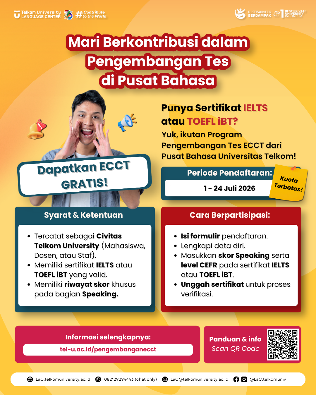 Dapatkan Kesempatan Mengikuti Tes ECCT Secara GRATIS! Dapatkan Kesempatan Mengikuti Tes ECCT Secara GRATIS!