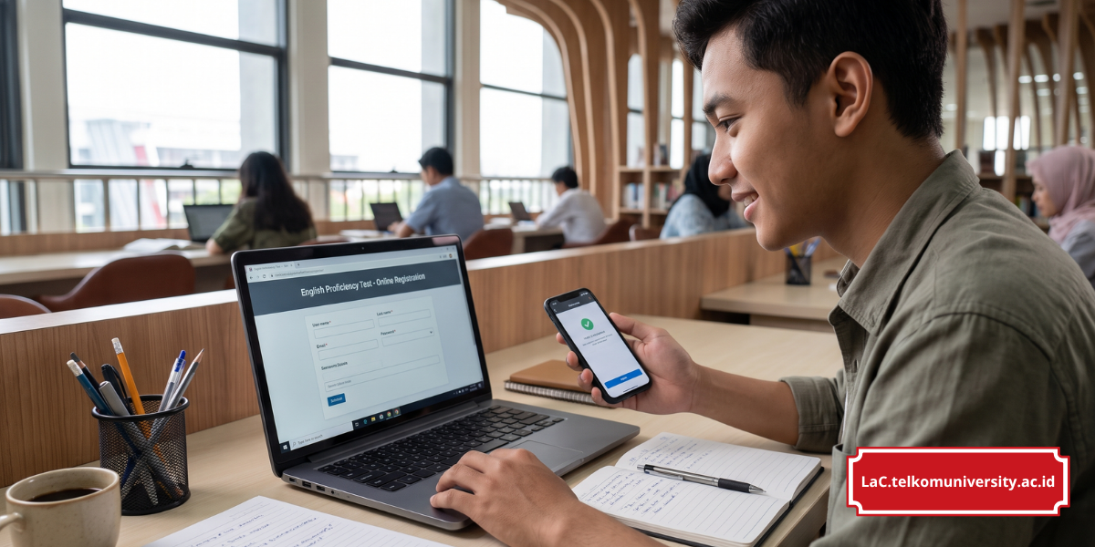 Tampilan dashboard pendaftaran tes EPrT online melalui iGracias Telkom University