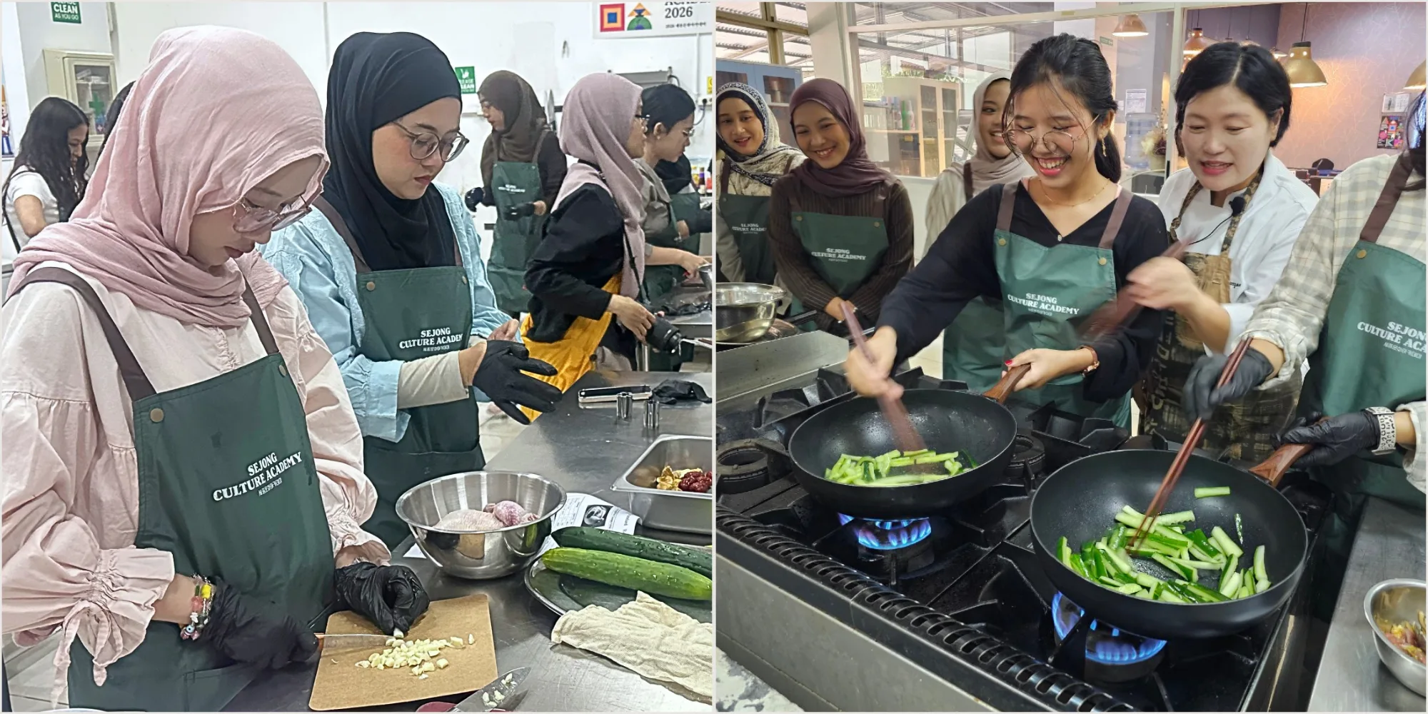 Para peserta sedang memasak